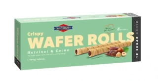 Vaflové trubičky QUICKBURY 140 g BEZ PŘIDANÉHO CUKRU  - lískooříškové