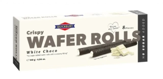 Vaflové trubičky QUICKBURY 140 g BEZ PŘIDANÉHO CUKRU | bílá čokoláda