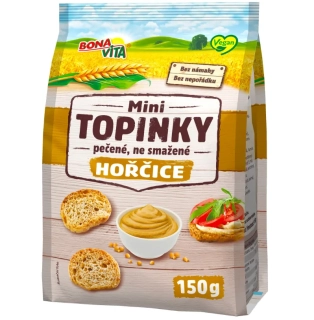 Mini topinky BONA VITA s hořčicovou příchutí VEGAN 150 g