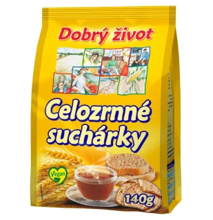Celozrnné suchárky DOBRÝ ŽIVOT 140 g
