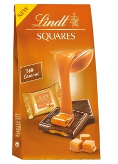 Čokoláda LINDT SQUARES mléčná s karamelem 144 g