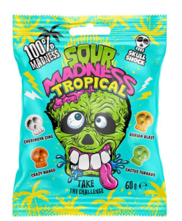 EXTRA KYSELÉ bonbóny SOUR MADNESS 60 g - TROPICAL