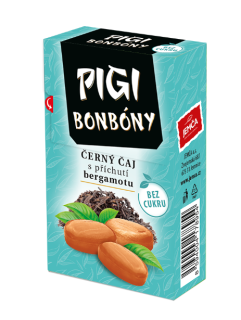 JEMČA Pigi bonbóny bez cukru 38g ČERNÝ ČAJ BERGAMOT (25 bonbonů)