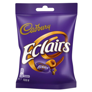 Mléčné karamely CADBURY Eclairs 133 g - s čokoládovou náplní