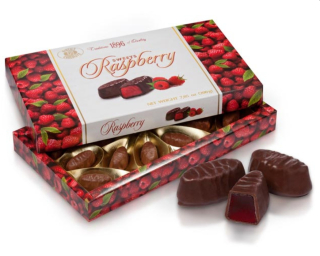 Bonboniéra KBF RASPBERRY 200 g s malinovou příchutí