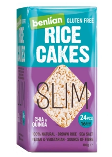 Rýžové chlebíčky RICE CAKES 100 g SLIM - CHIA & QUINOA - AKCE !!! SUPER CENA !!! - VÝPRODEJ !!! DMT: 4/2026