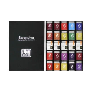 Dárková sada sypaných čajů SERENDIVA - 25x 15 g - v kovových dózičkách - VELKÁ SADA