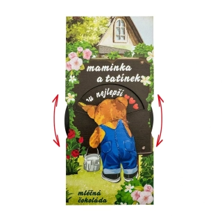 Dárková interaktivní čokoláda 100 g mléčná - MAMINKA & TATÍNEK