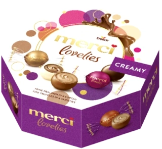 Bonboniéra MERCI Lovelies CREAMY 185 g - pralinky