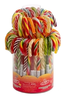 Candy Canes - barevné lízátko hůlka MAXI XXL 48 g / 41 ks barevné