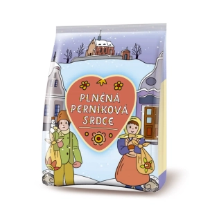 Ladovy perníčky 160 g - PERNÍKOVÁ SRDÍČKA - jahodová & v polevě - ZIMNÍ EDICE