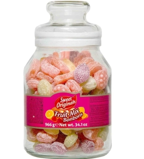 Ovocné dropsy HAMLET 966 g - MIXED FRUIT - VELKÁ skleněná dóza