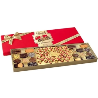 Luxusní italská bonboniéra VANOIR 590 g - sametová dárková krabička - 50 cm dlouhá