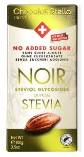 BEZ CUKRU Stella čokoláda HOŘKÁ 53 % SE STÉVIÍ 100g bez přidaného cukru