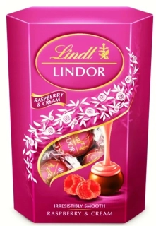 Bonboniéra Lindt LINDOR 200 g - RŮŽOVÁ MALINOVÁ