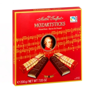 Čokoládové tyčinky MOZART STICKS 200 g s marcipánem a pistácií - hořké
