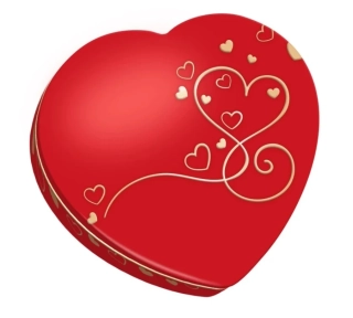 Čokoládové pralinky SRDCE 174 g - s pralinkami - kovová dóza