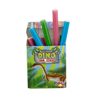 Tyčinkové žvýkačky 28 g DINO GUM STICKS + samolepka