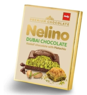 Dubajská čokoláda NELINO 62 g - kadaif čokoláda s pistáciovou náplní