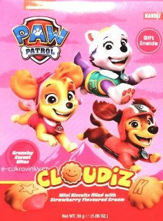 Mini sušenky CLOUDIZ 30 g PAW PATROL s jahodovým krémem