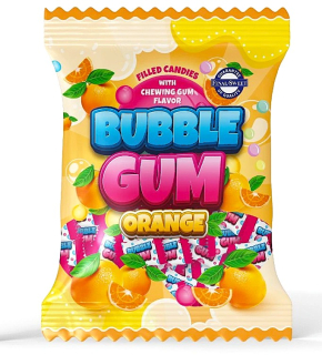 Ovocné bonbóny furé BUBBLE GUM 850 g - POMERANČ - XXL balení