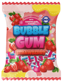 Ovocné bonbóny furé BUBBLE GUM 850 g - JAHODA - XXL balení