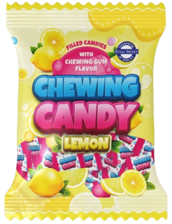 Ovocné bonbóny furé BUBBLE GUM 65 g - CITRON