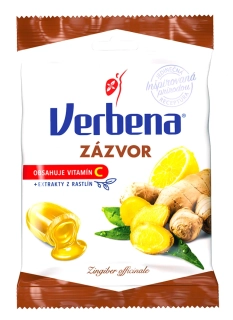 Bylinné bonbóny VERBENA 60 g - zázvor & med