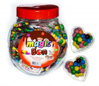 Čokoládové dražé MAGIC BON 10 g SRDÍČKO - dóza 48 ks