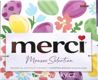 Bonboniéra Merci MOUSSE SELECTION  210g 4 druhy pěnových náplní  JARNÍ EDICE - VÝPRODEJ !!! DMT: 11/2025