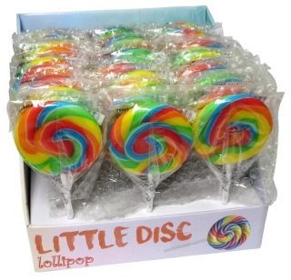 Lízátko 40 g RAINBOW LITTLE DISC placaté (balení 45 ks)