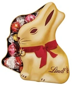 Dárková kovová dóza LINDT & 3x 200 g pralinek LINDOR mix - ZAJÍC  - AKCE !!!