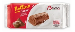 6x piškotová roláda BALCONI ROLLINO 222 g AL CACAO - s kakaovou polevou a kakaovou náplní (6-pack)
