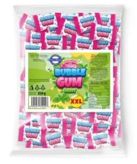 Ovocné bonbóny furé BUBBLE GUM 850 g - MINT - XXL balení