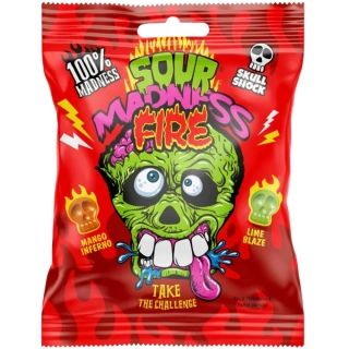 Extra kyselý drops SOUR MADNESS 60 g - FIRE červené