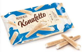 Oplatkové trubičky ROSHEN 140 g KONAFETTO - mléčné