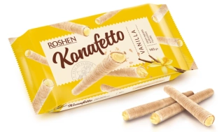 Oplatkové trubičky ROSHEN 140 g KONAFETTO - vanilkové