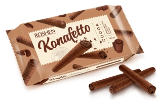 Oplatkové trubičky ROSHEN 140 g KONAFETTO - kakaové
