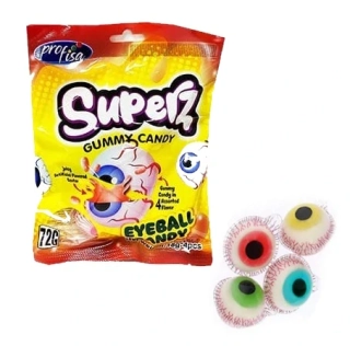 4x želé OČI s ovocným gelem SUPERZ EYEBALL CANDY 4x 18 g - velké želé oči s náplní