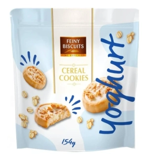 Sušenky s jogurtovým krémem a müsli 154 g, FEINY BISCUITS