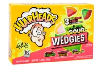 Kyselé bonbóny WARHEADS 99 g SOUR WEDGIES - VÝPRODEJ !!! DMT: 11/2025 - poslední 1 ks