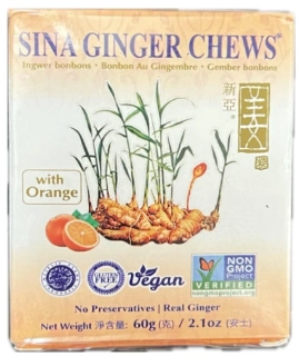 Zázvorové bonbóny SINA 56 g - s pomerančovou příchutí