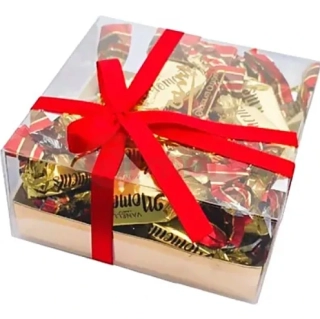 Bonboniéra VANELLI MOMENTS chocolate 150 g oříšková - zlaté s mašličkou