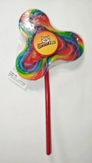 Lízátko RAINBOW SPINNER 85 g DUHOVÝ VĚTRNÍK - barevné lízátko