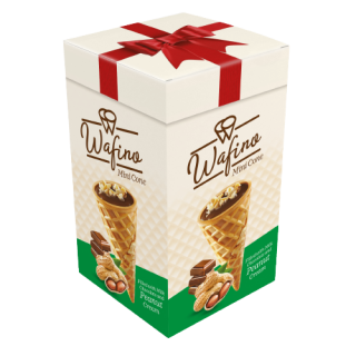 18x čoko kornoutky WAFINO 180 g krabička - ARAŠÍDOVÉ