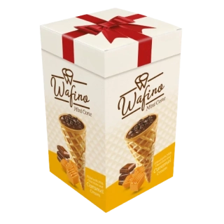 18x čoko kornoutky WAFINO 180 g krabička - KARAMELOVÉ