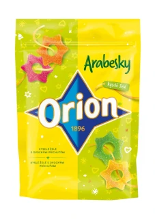 Želé ORION Arabesky 130 g v sáčku - ovocné želé HVĚZDIČKY - kyselé