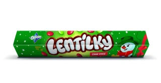 LENTILKY Orion 120 g mléčná čokoláda v cukrové polevě - ZIMNÍ EDICE - ZELENÁ
