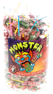 Lízátko MONSTER LOLLY 10 g - balení 150 ks - BARVÍCÍ