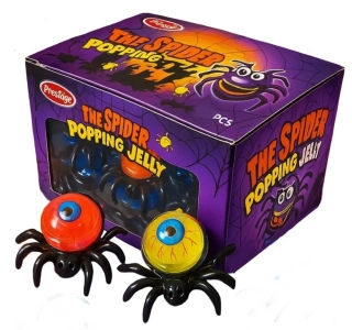 SPIDER POPPING JELLY 14 g - želé OKO s PAVOUKEM a práskacím práškem (balení 30 ks)